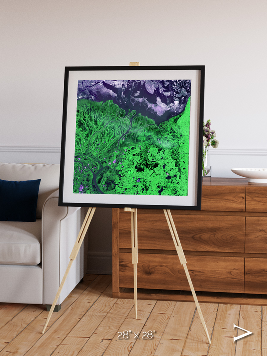Polar Flow, Yukon Delta Framed & Mounted Print