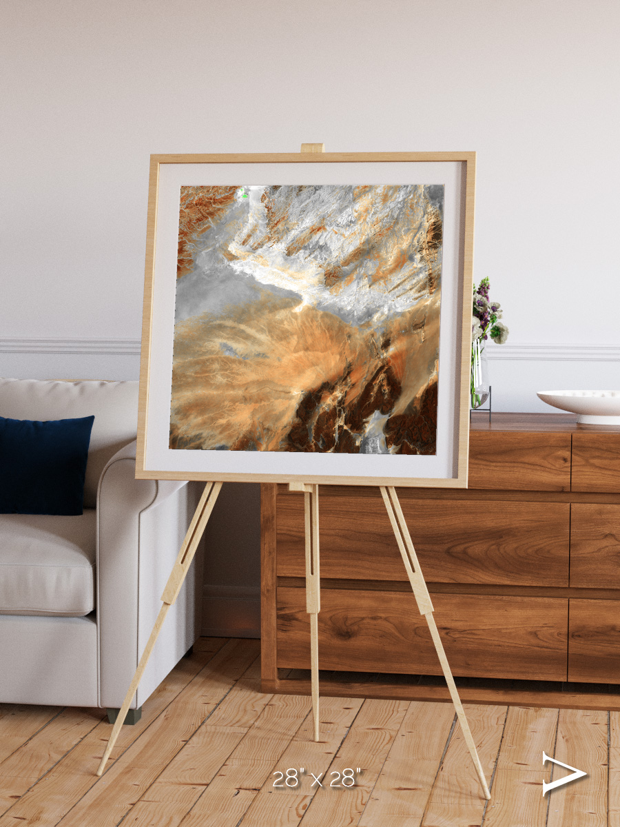 Etched Sands, Algerian Sahara Framed & Mounted Print