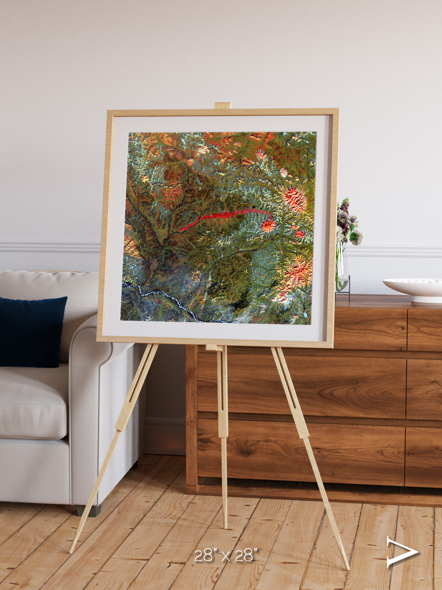 Ash and Stone, Anyuyskiy Volcano Framed & Mounted Print