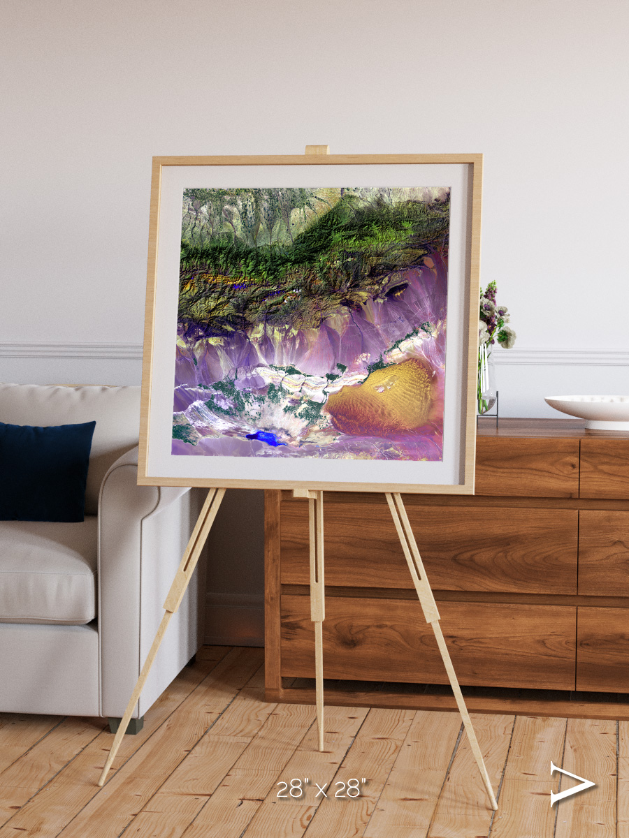 Saline Patterns, Bogda Mountains Framed & Mounted Print