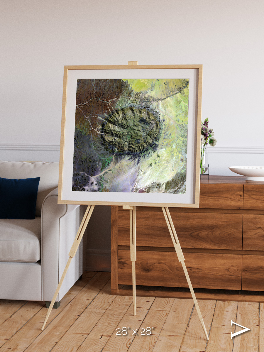 Windwritten Dunes, Brandberg Massif Framed & Mounted Print