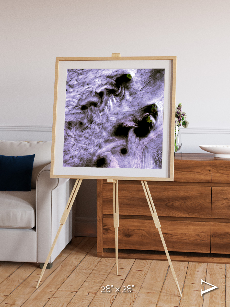 Vortices over Broutona, Kuril Islands Framed & Mounted Print