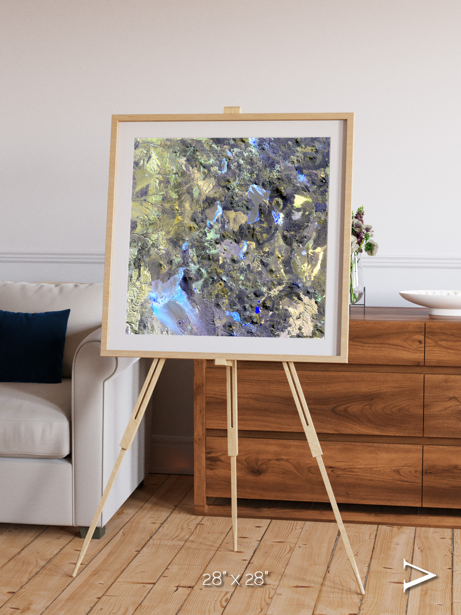 Lava Lines, Chilean Volcanoes Framed & Mounted Print