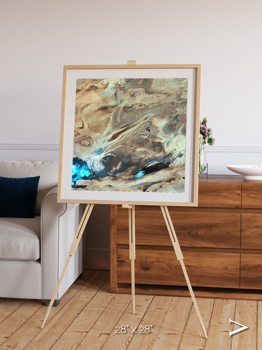 Saline Patterns, Dasht-e Kevir Framed & Mounted Print