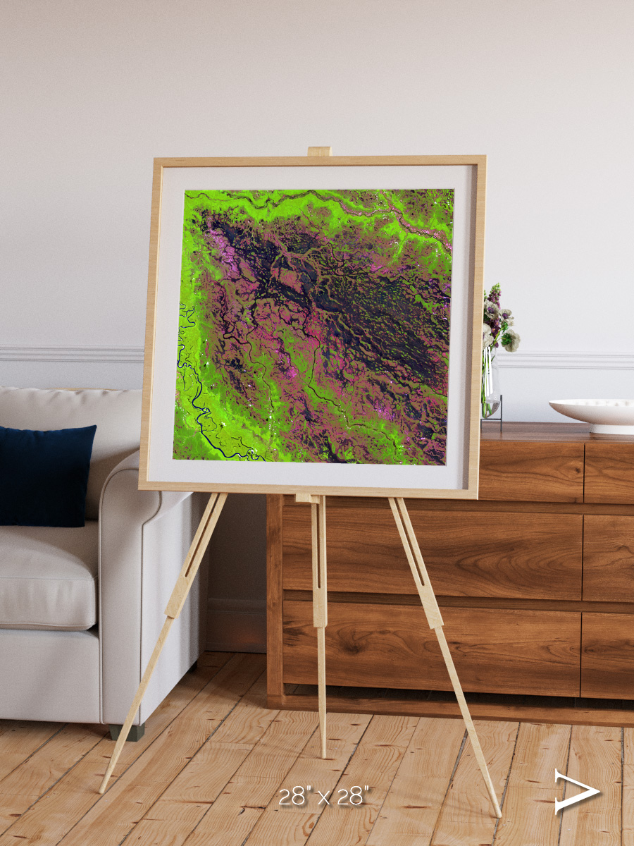 Channel Lines, Demini River Framed & Mounted Print