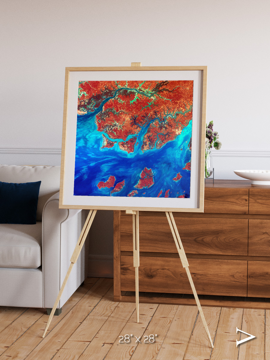 River and Plain, Guinea-Bissau Framed & Mounted Print