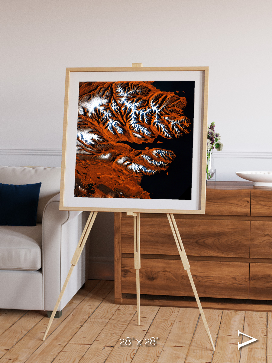 Striped Coast, Eyjafjörður Framed & Mounted Print