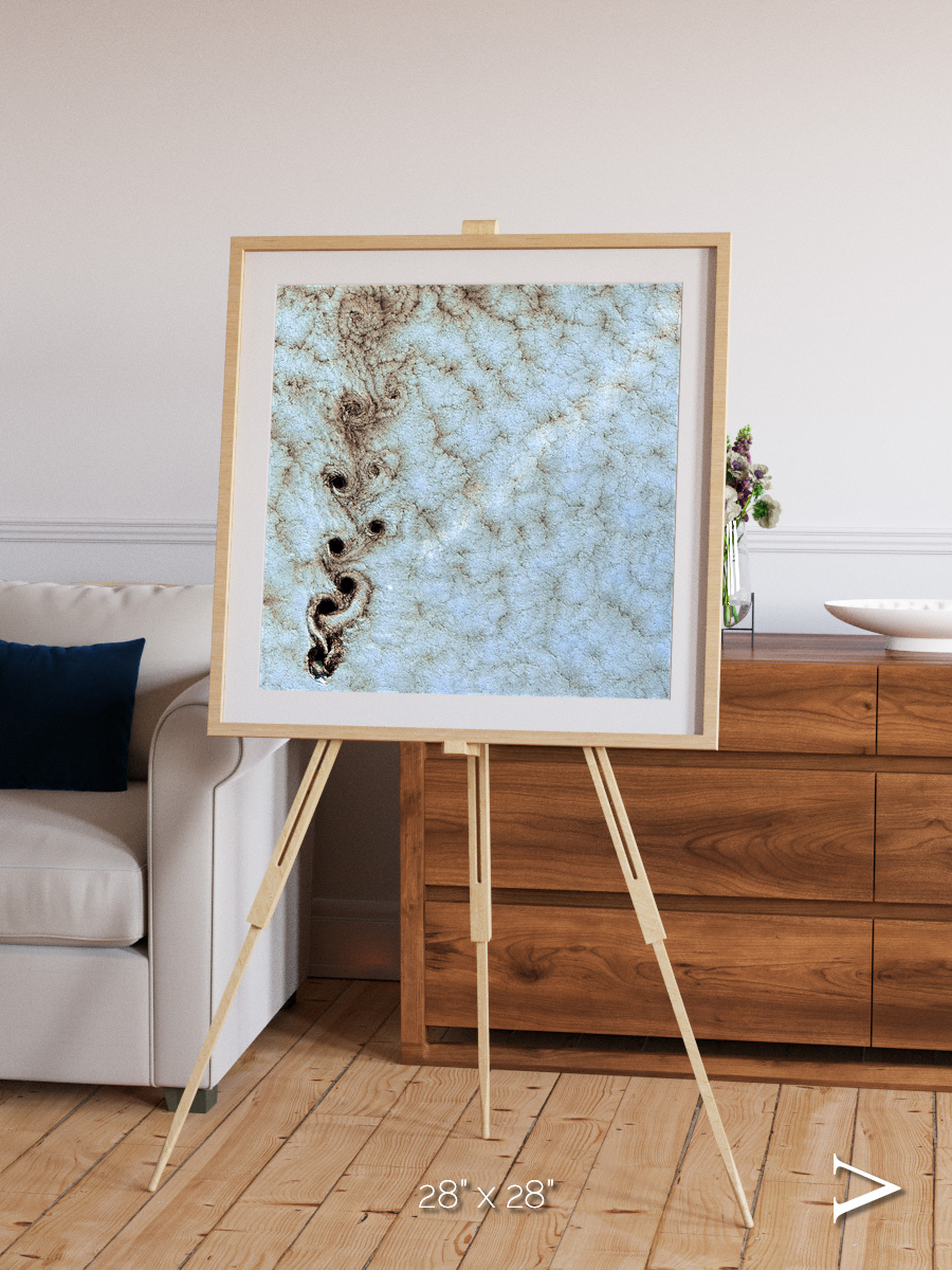 Wind Signatures, Karman Vortices Framed & Mounted Print