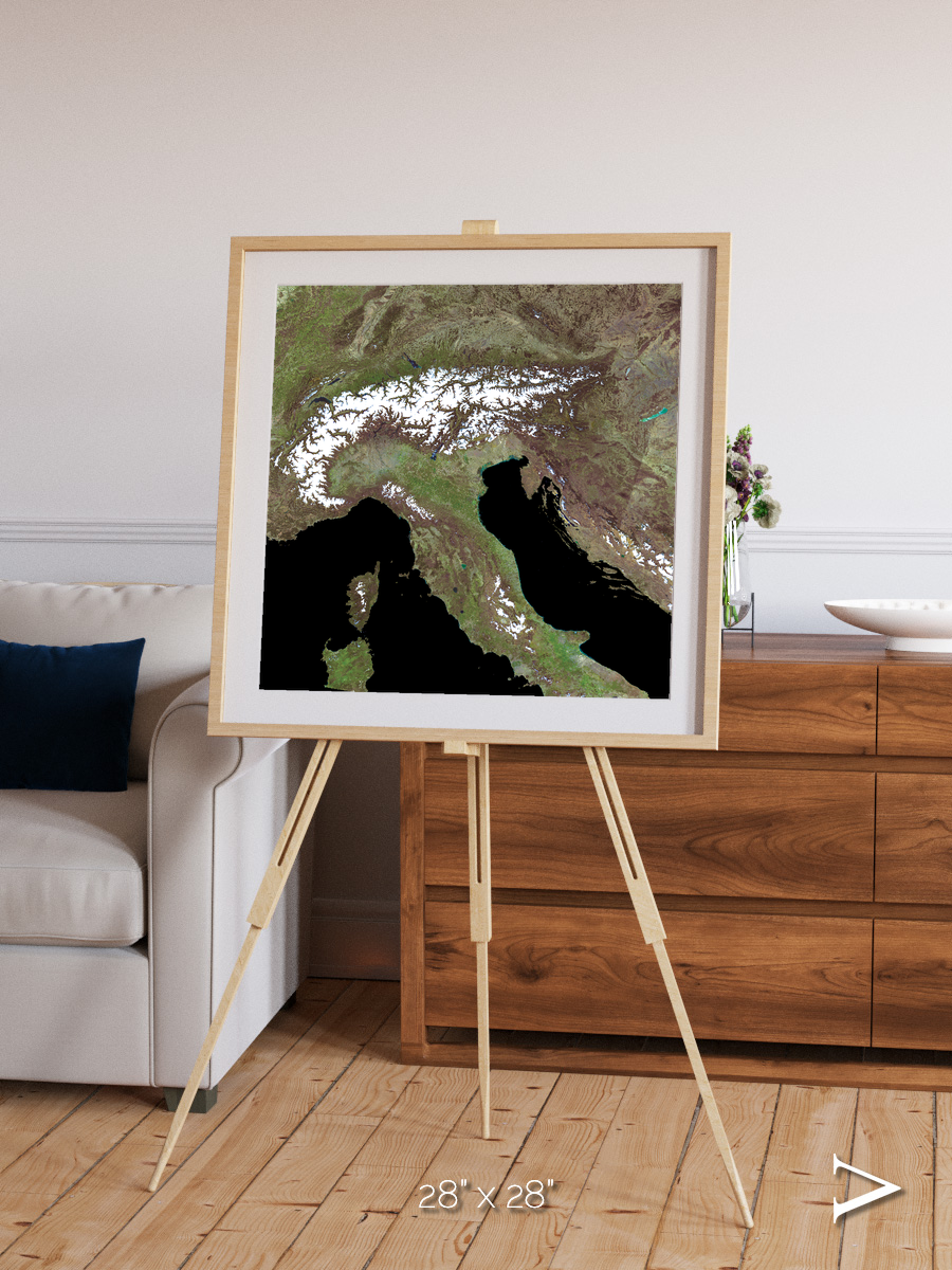 Tidal Patterns, Mediterranean Sea Framed & Mounted Print