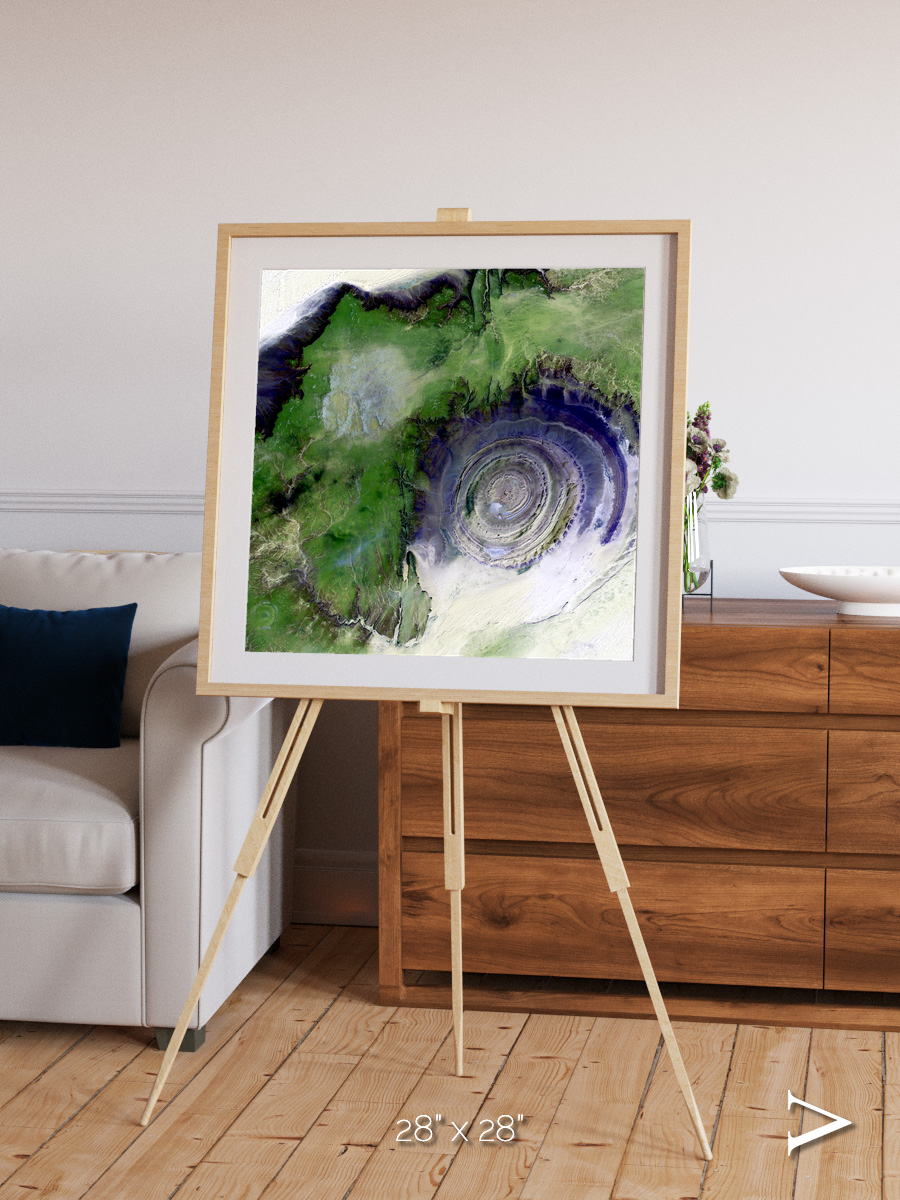 Dormant Giants, Richat Structure Framed & Mounted Print