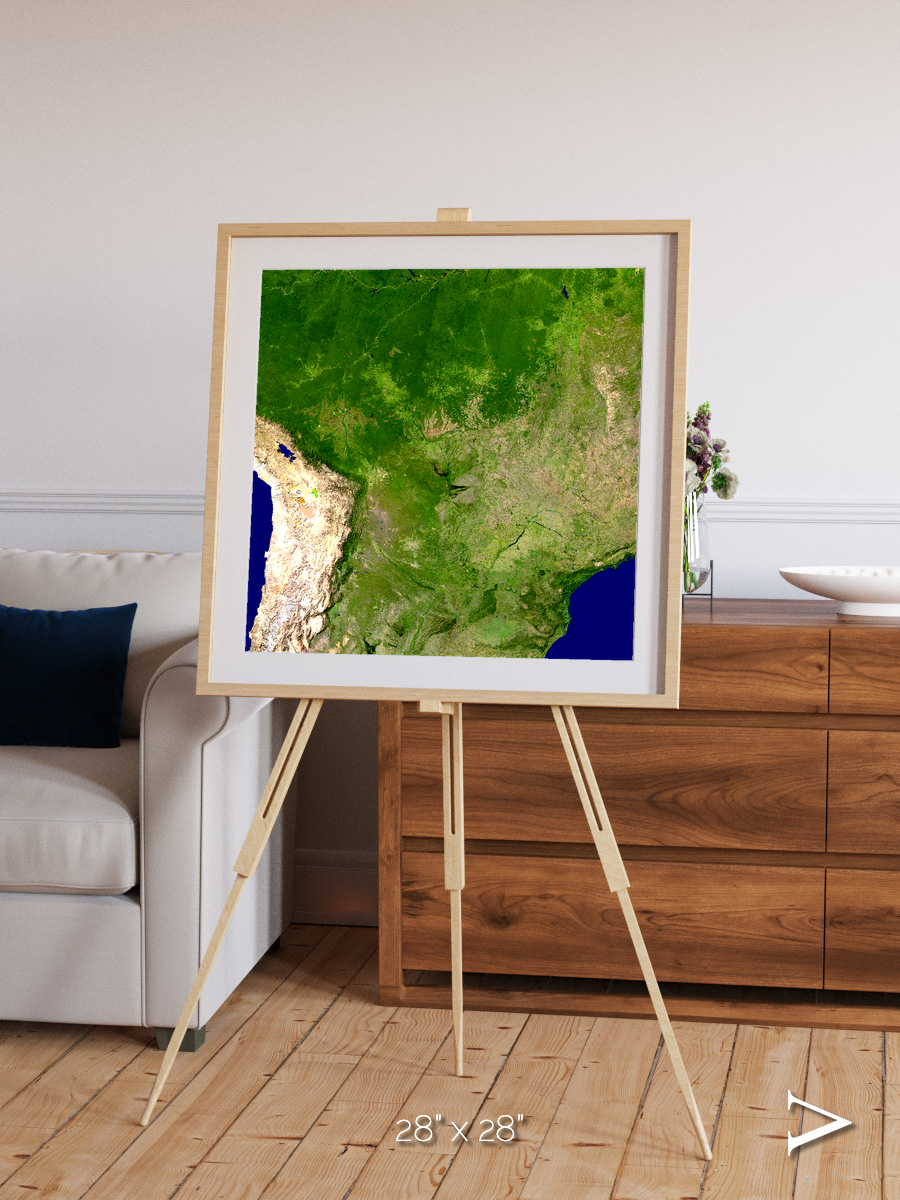 Ribbon River, South America Framed & Mounted Print