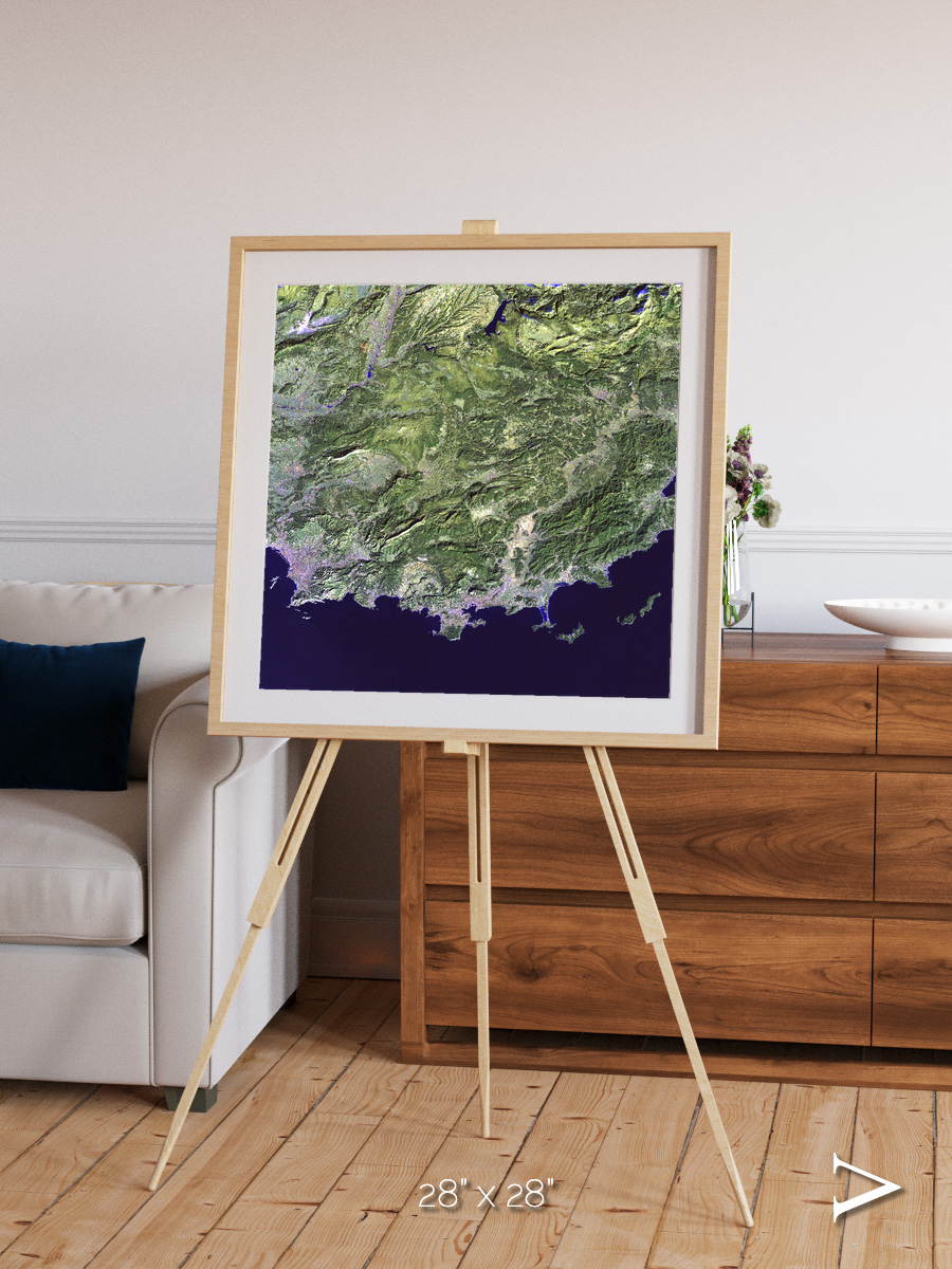 Bay and Shore, Southern Coast of France Framed & Mounted Print