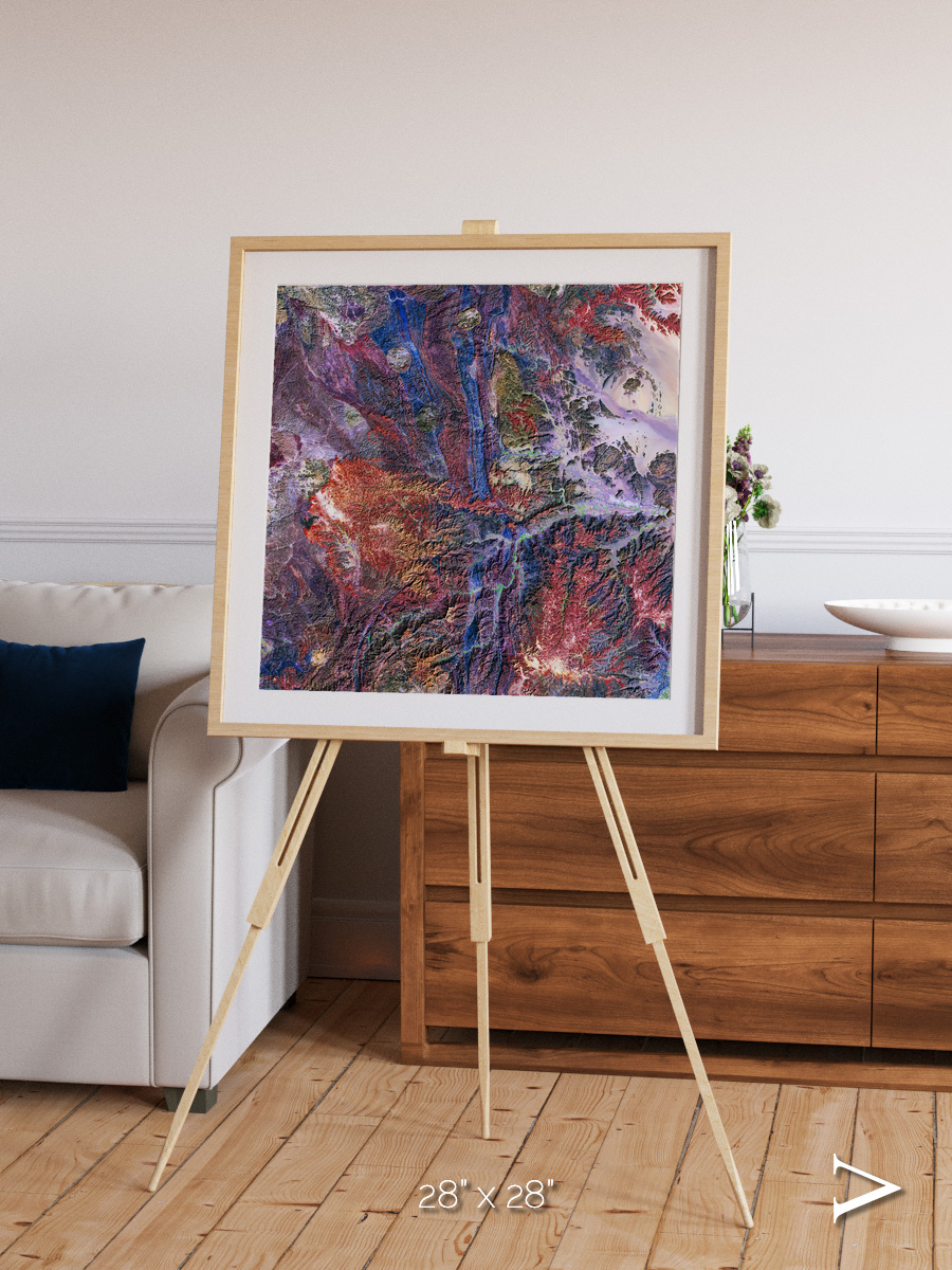 Geologic Tapestry, Asharah Fault Zone Framed & Mounted Print