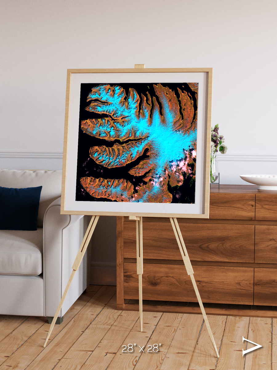 Frozen Currents, West Fjords Framed & Mounted Print