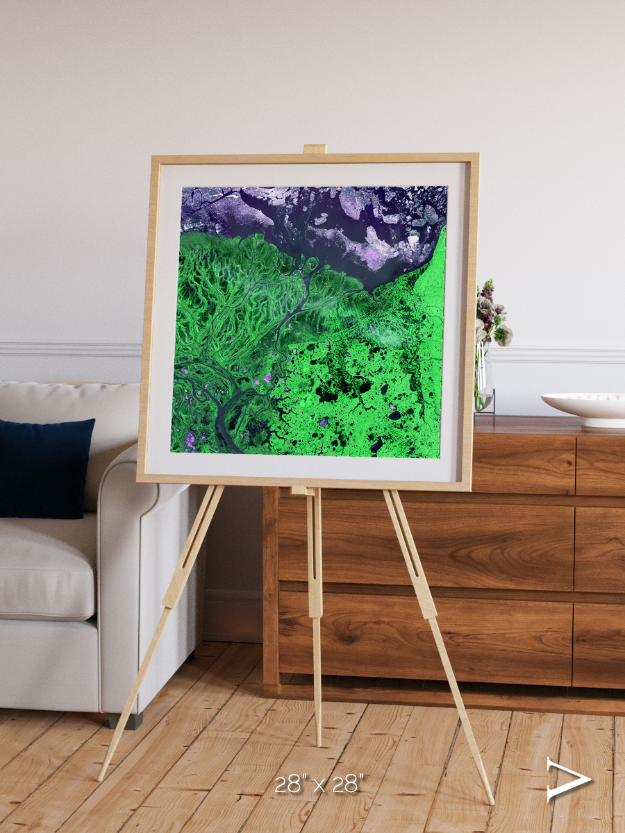Polar Flow, Yukon Delta Framed & Mounted Print