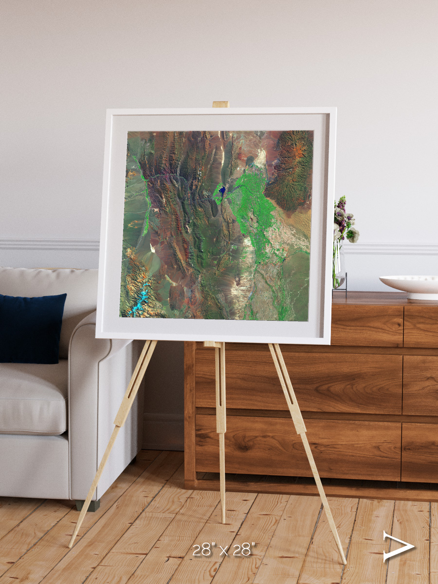 Channel Lines, Barreal Blanco Framed & Mounted Print