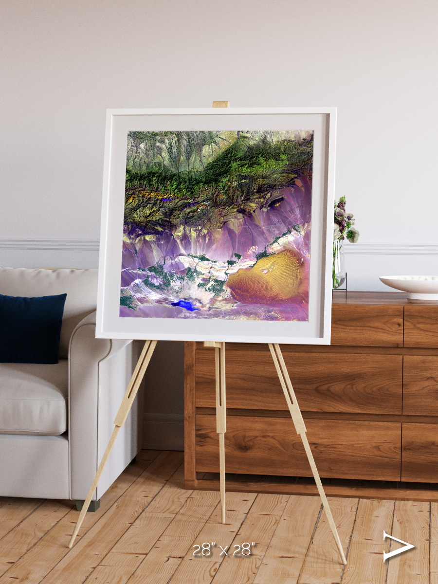 Saline Patterns, Bogda Mountains Framed & Mounted Print