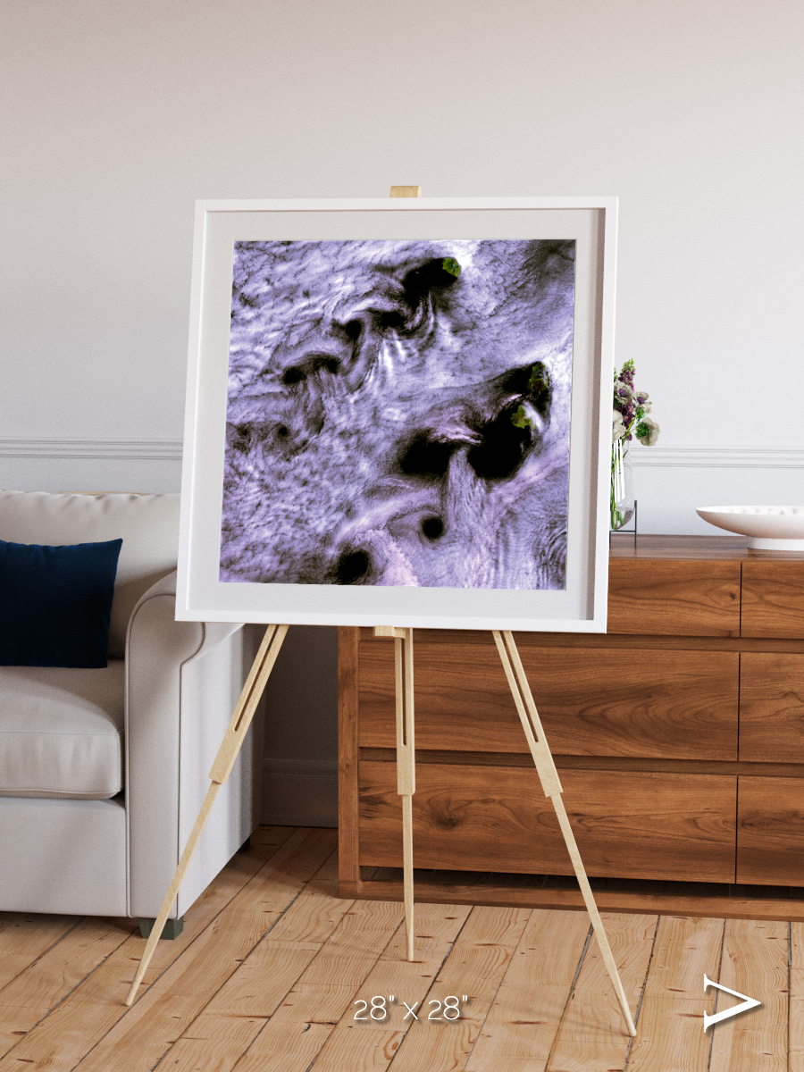 Vortices over Broutona, Kuril Islands Framed & Mounted Print