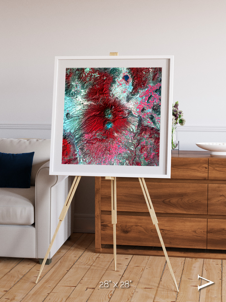 Lava Lines, Colima Volcano Framed & Mounted Print