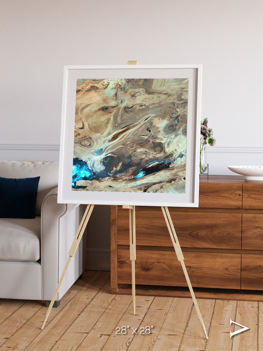 Saline Patterns, Dasht-e Kevir Framed & Mounted Print