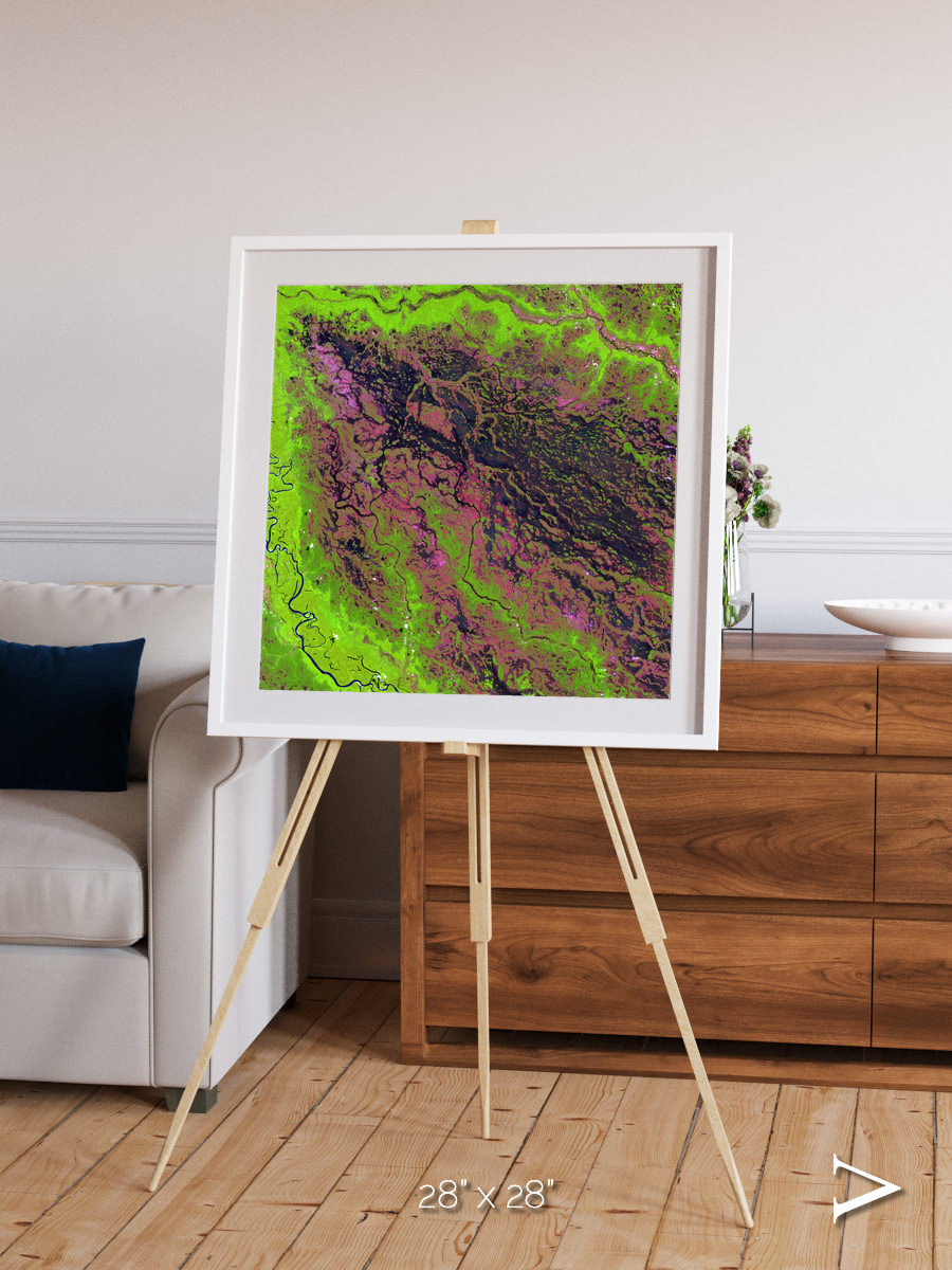 Channel Lines, Demini River Framed & Mounted Print