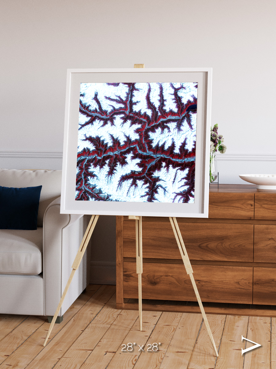 Ribbon River, Himalayas Framed & Mounted Print