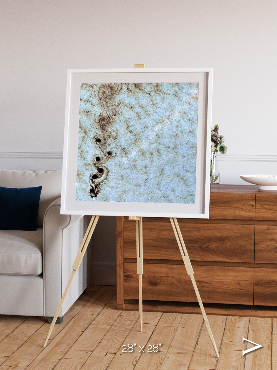 Wind Signatures, Karman Vortices Framed & Mounted Print