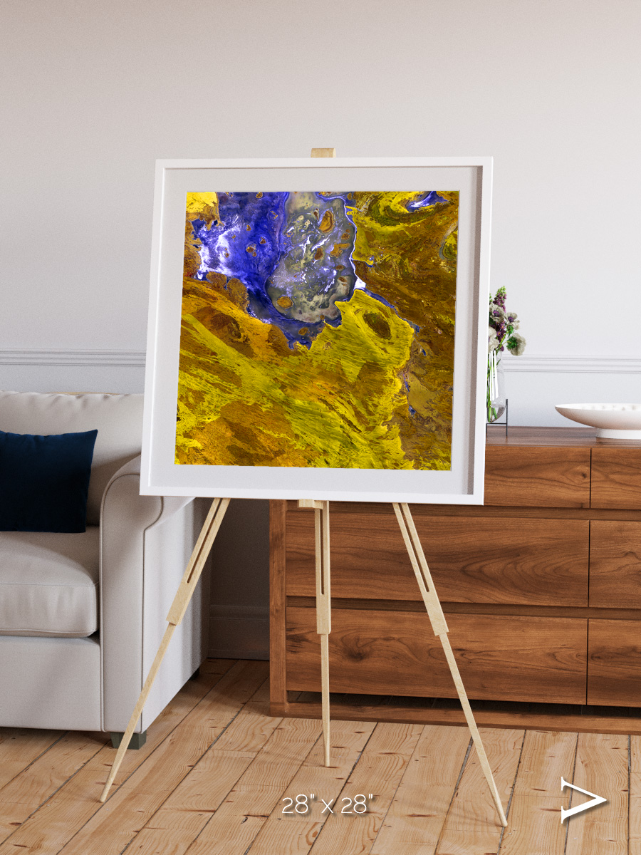 Saline Patterns, Lake Disappointment Framed & Mounted Print