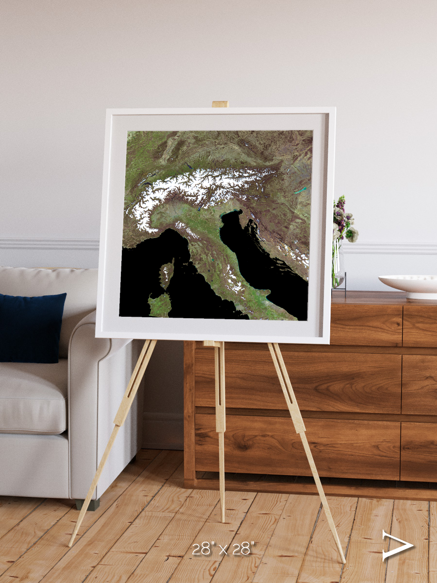 Tidal Patterns, Mediterranean Sea Framed & Mounted Print