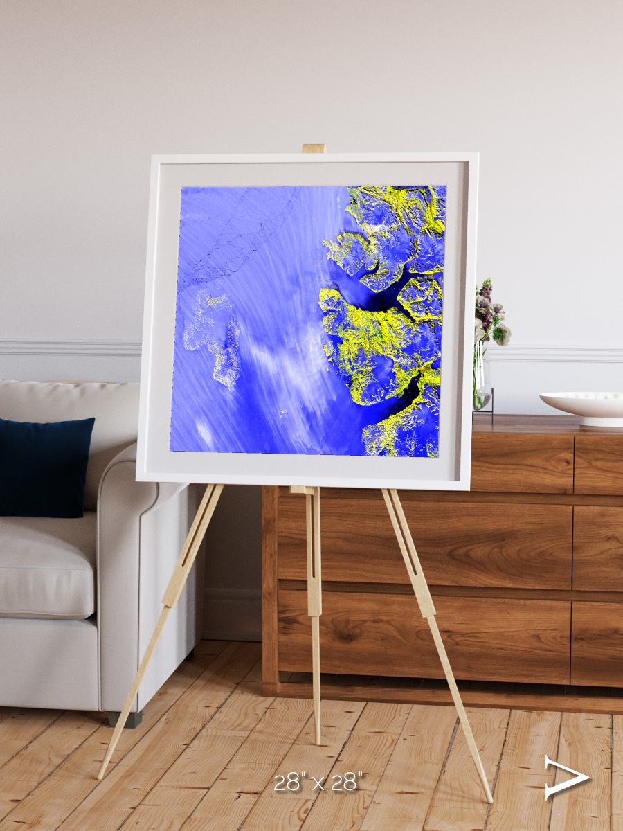 Islands in Snow, High Arctic Framed & Mounted Print