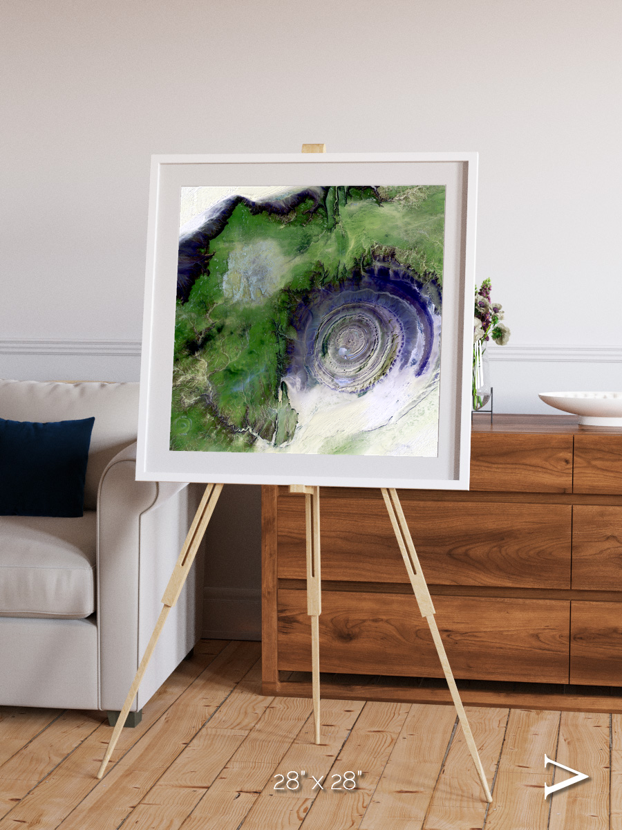 Dormant Giants, Richat Structure Framed & Mounted Print