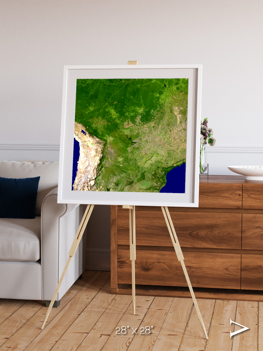 Ribbon River, South America Framed & Mounted Print
