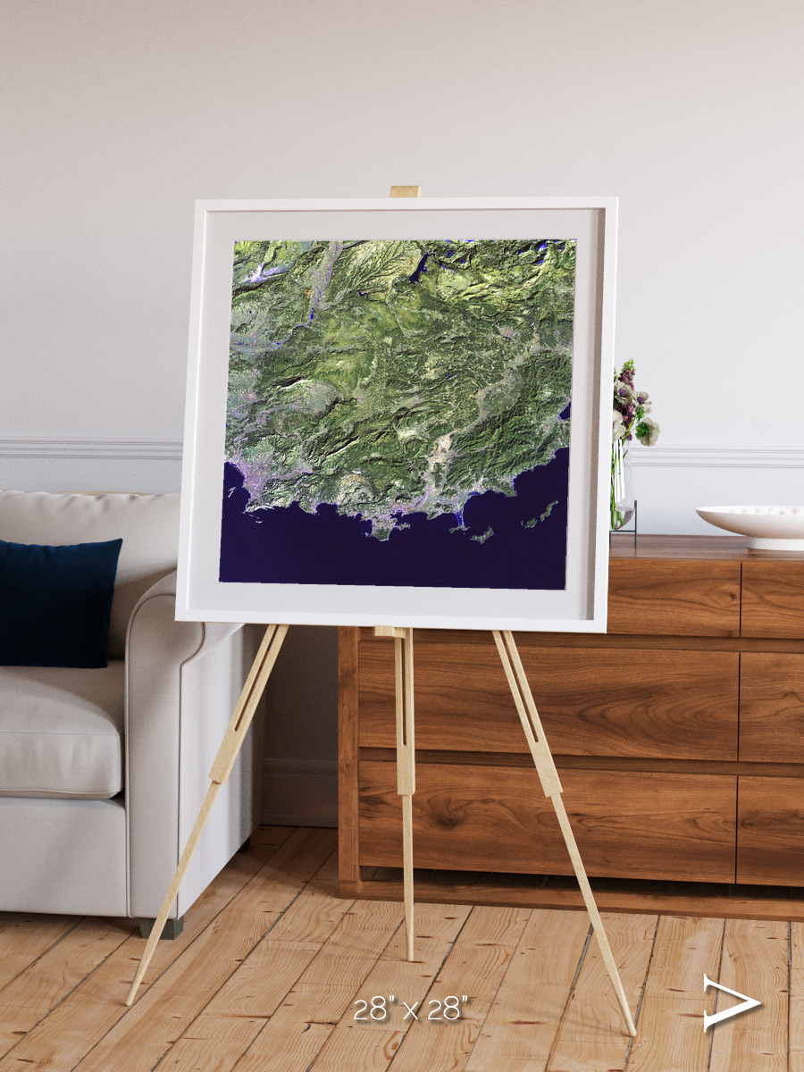 Bay and Shore, Southern Coast of France Framed & Mounted Print
