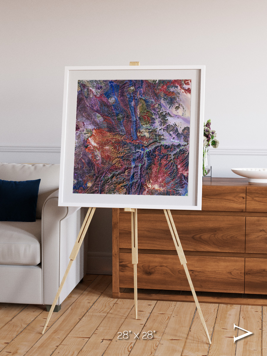 Geologic Tapestry, Asharah Fault Zone Framed & Mounted Print