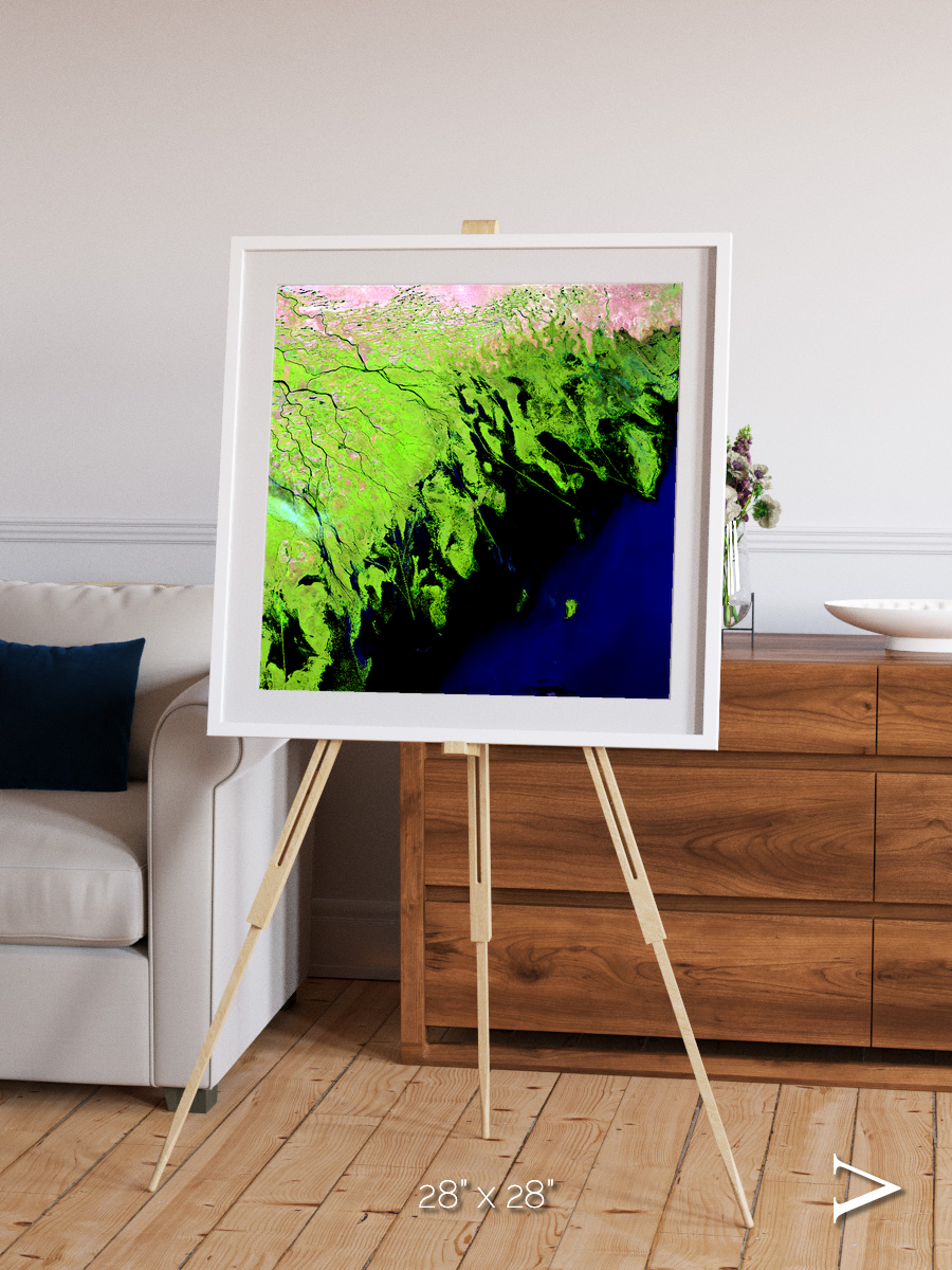 Delta Mosaic, Volga River Delta Framed & Mounted Print