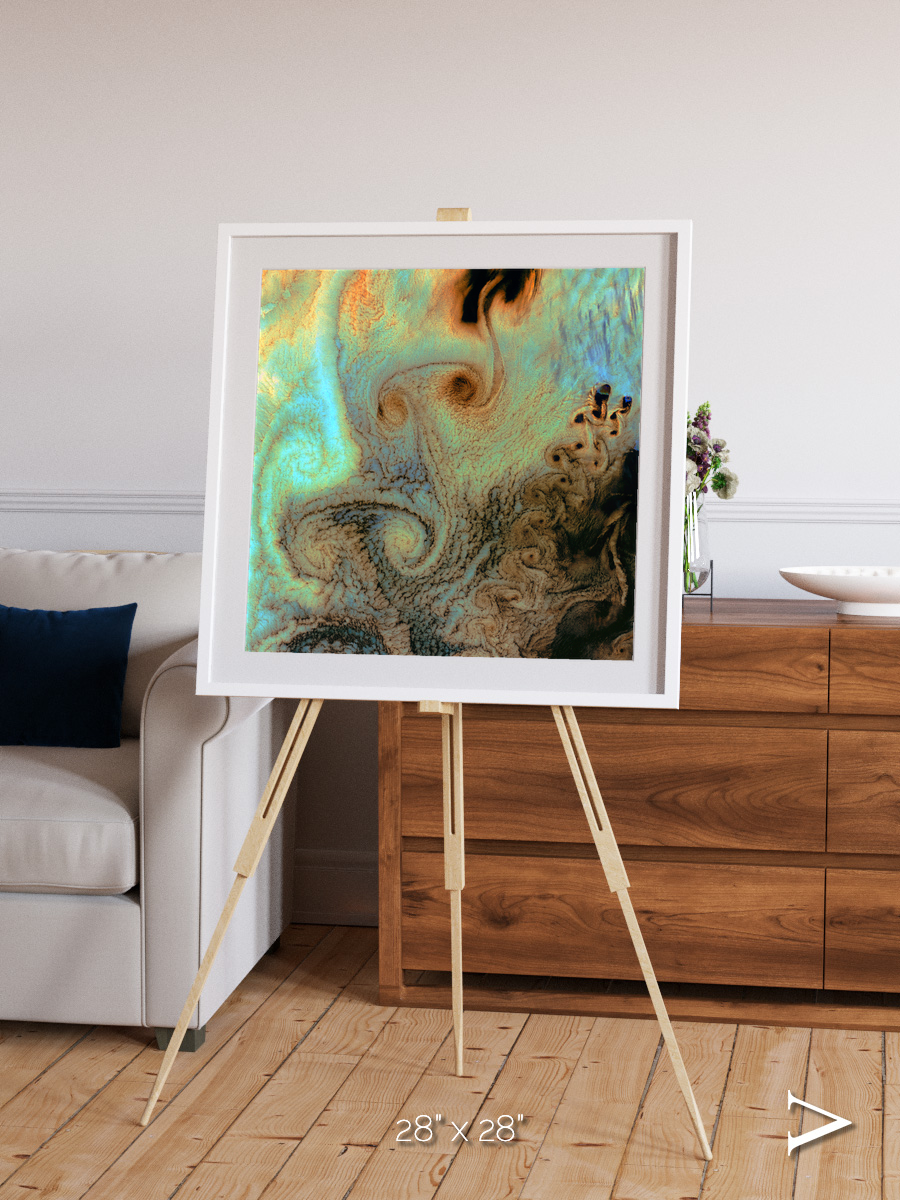 Atmospheric Patterns, Von Karman Vortices Framed & Mounted Print