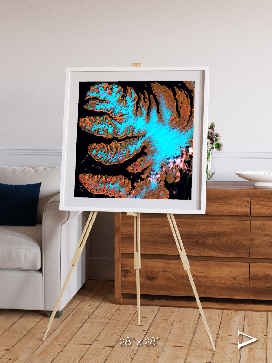 Frozen Currents, West Fjords Framed & Mounted Print