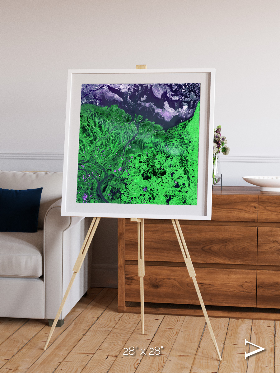 Polar Flow, Yukon Delta Framed & Mounted Print