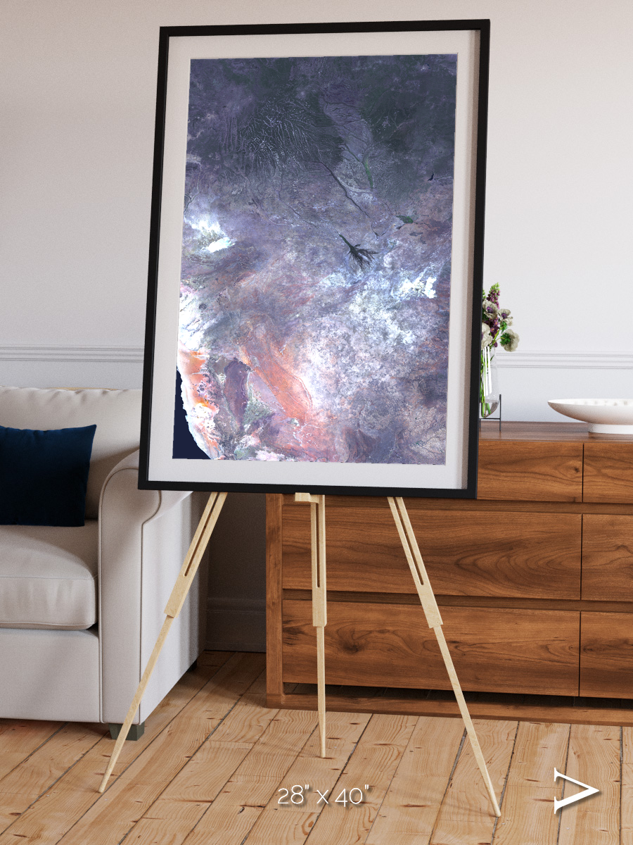 Sunlit Dunes, Africa Framed & Mounted Print