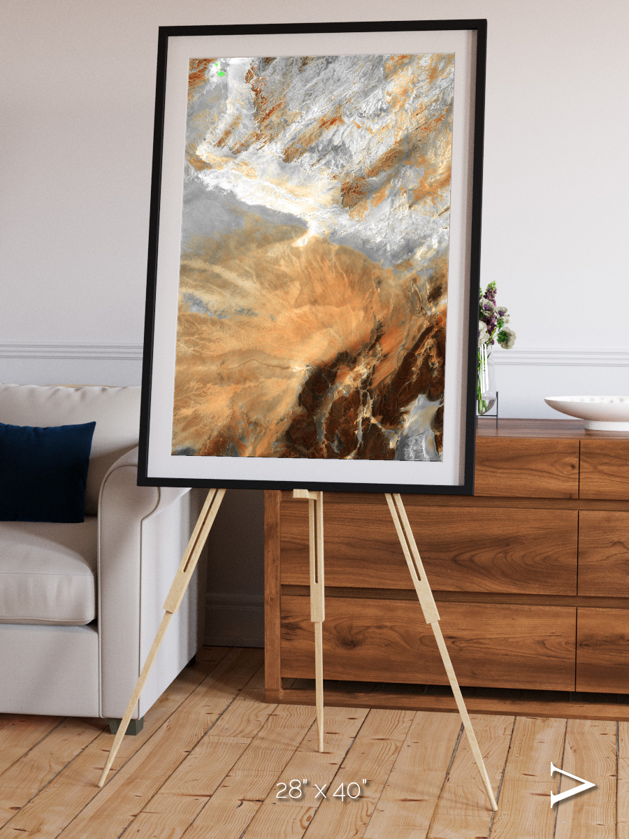 Etched Sands, Algerian Sahara Framed & Mounted Print