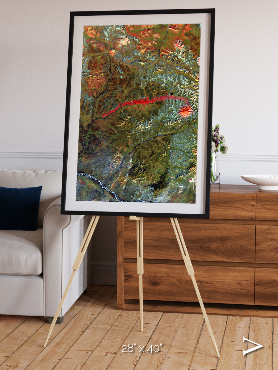 Ash and Stone, Anyuyskiy Volcano Framed & Mounted Print