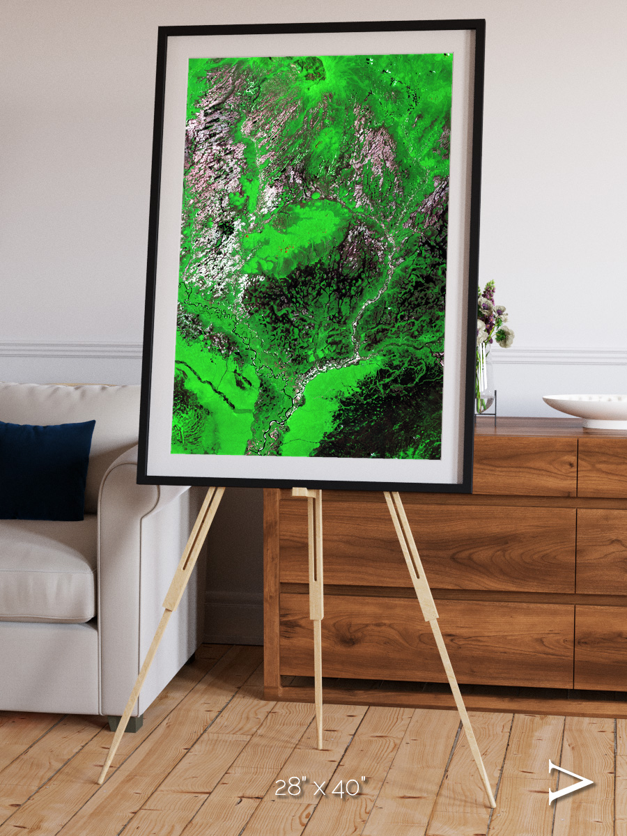 Ribbon River, Araca River Framed & Mounted Print