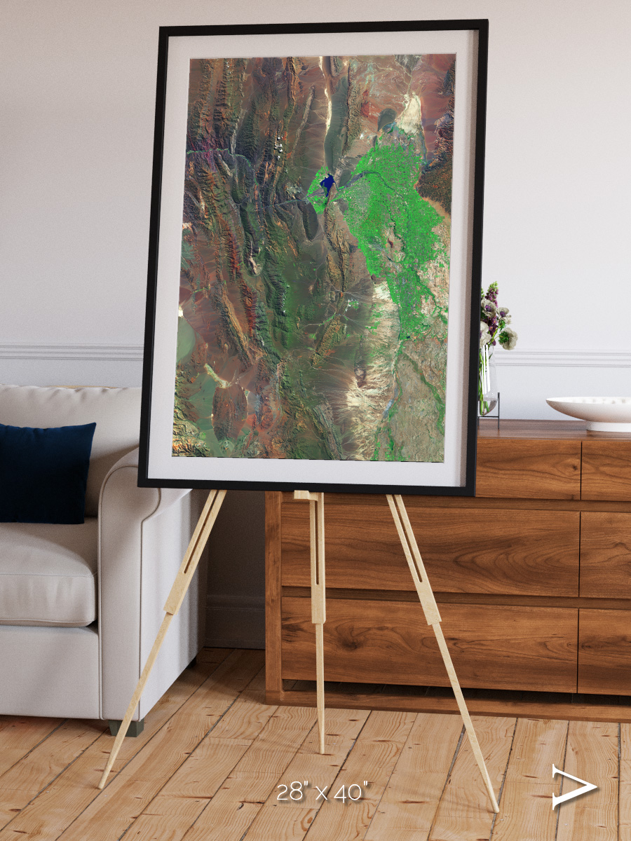 Channel Lines, Barreal Blanco Framed & Mounted Print