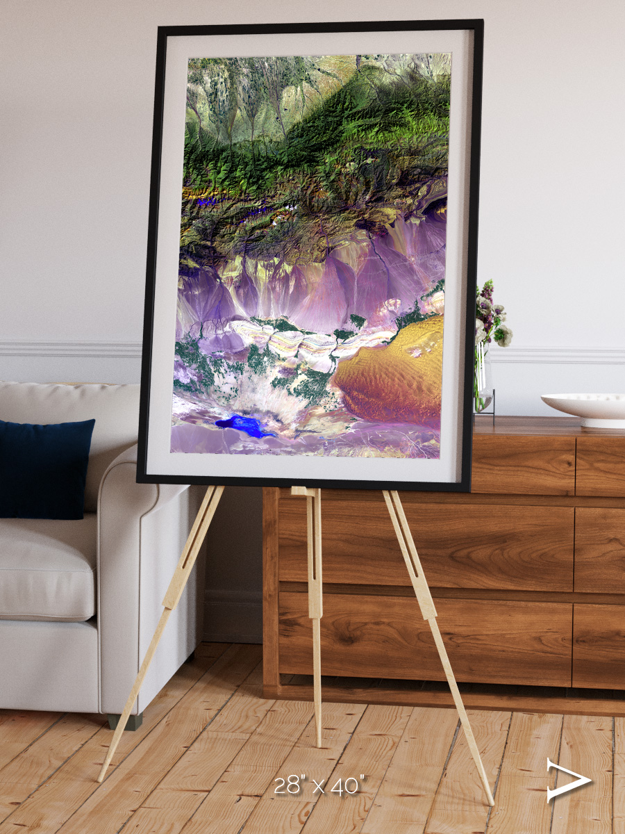 Saline Patterns, Bogda Mountains Framed & Mounted Print