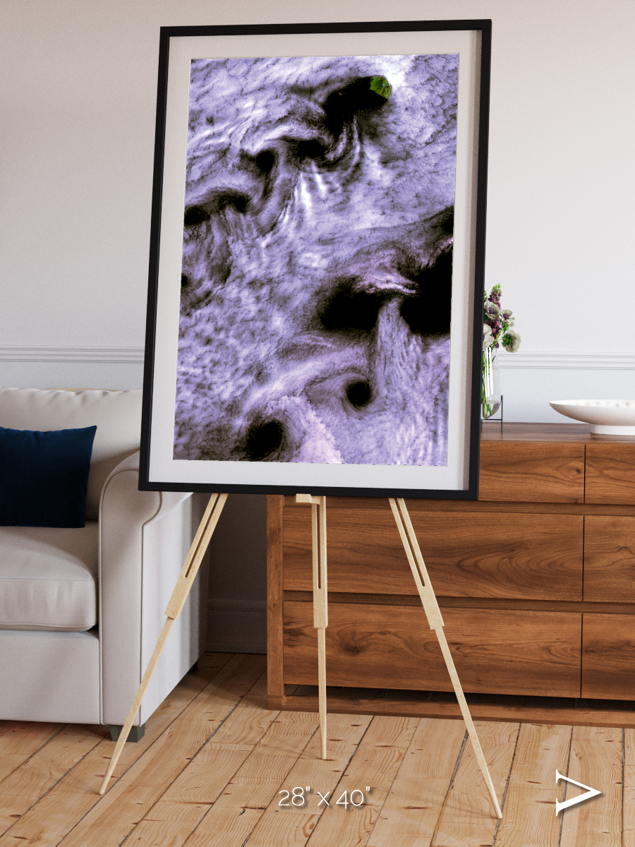 Vortices over Broutona, Kuril Islands Framed & Mounted Print