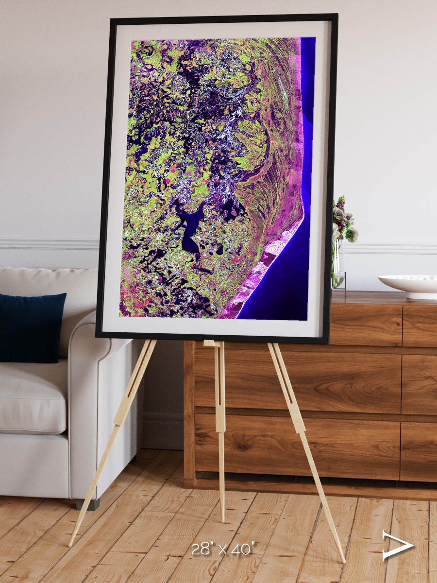 Wetland Mosaic, Cabo San Antonio Framed & Mounted Print