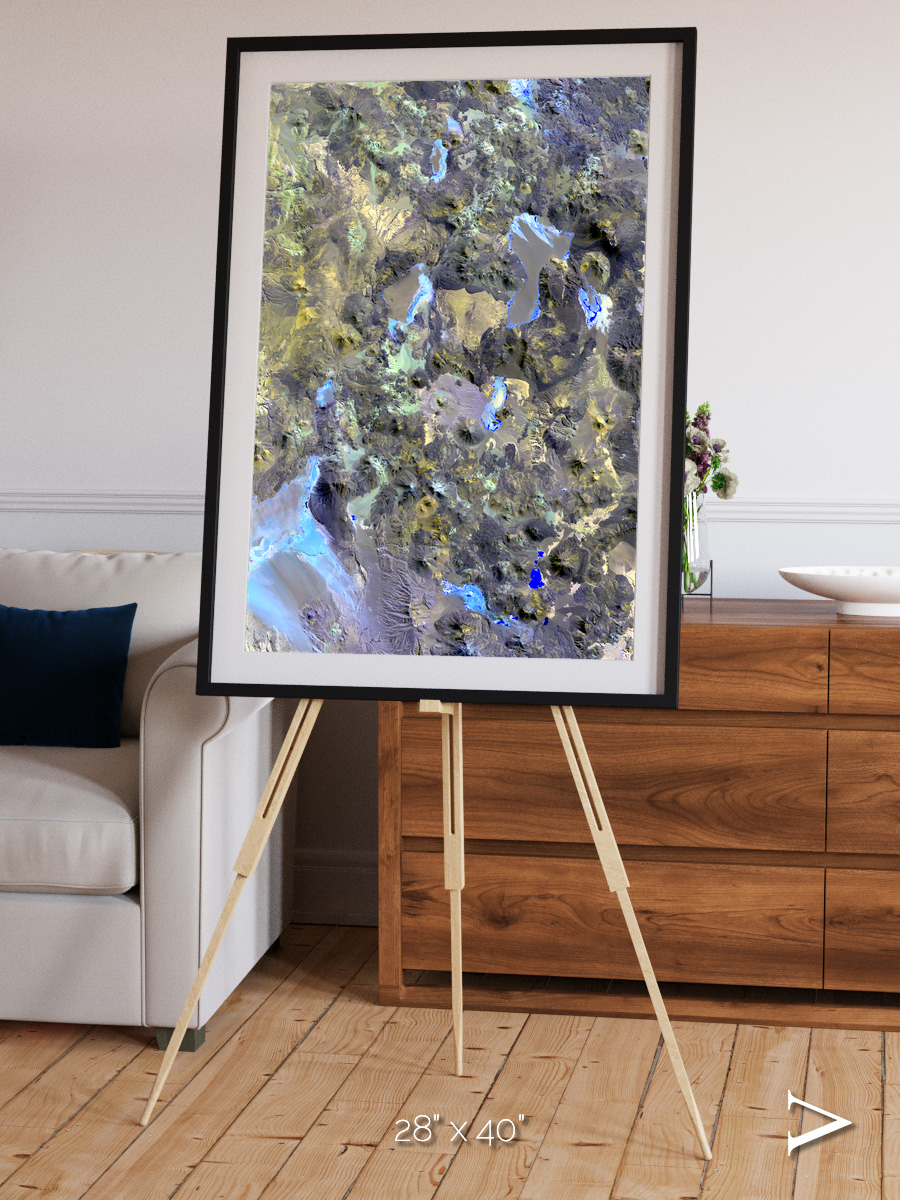 Lava Lines, Chilean Volcanoes Framed & Mounted Print