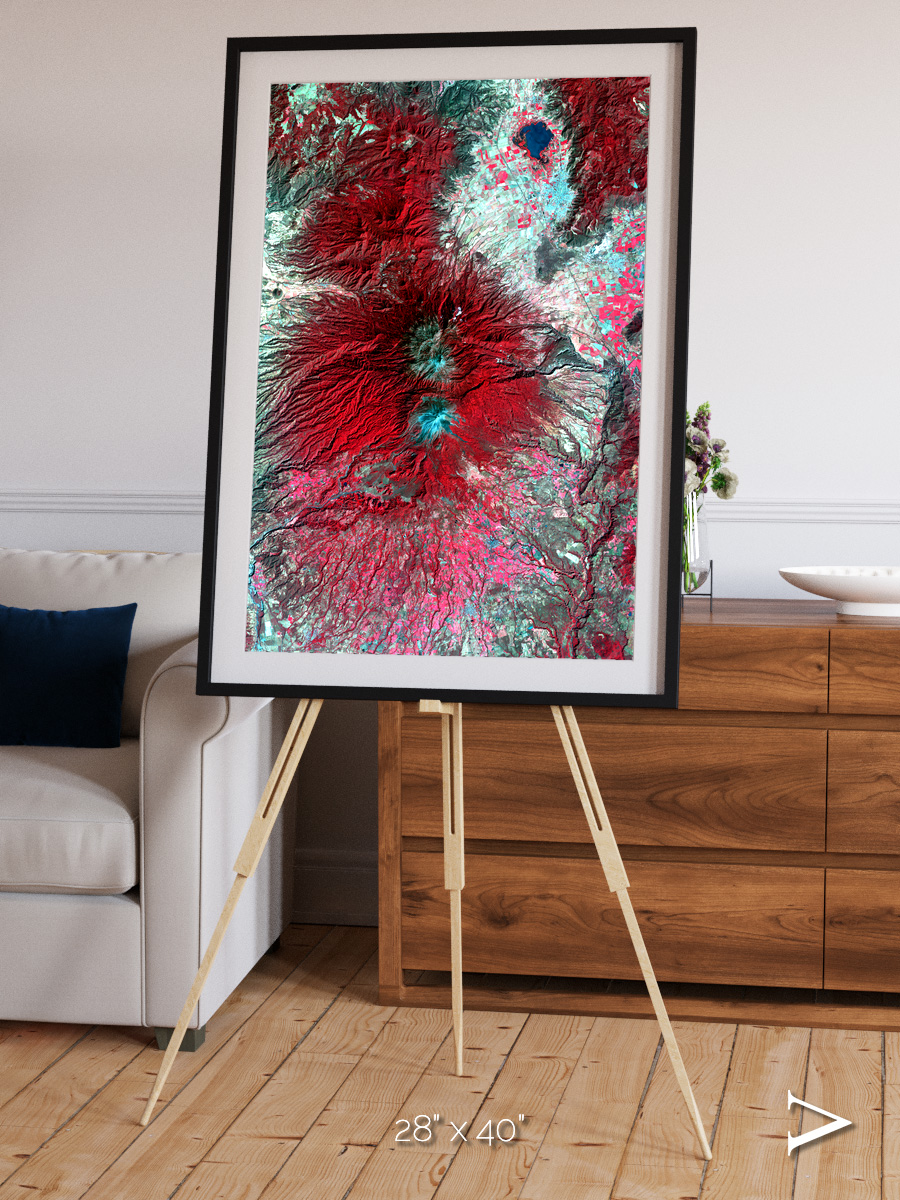 Lava Lines, Colima Volcano Framed & Mounted Print
