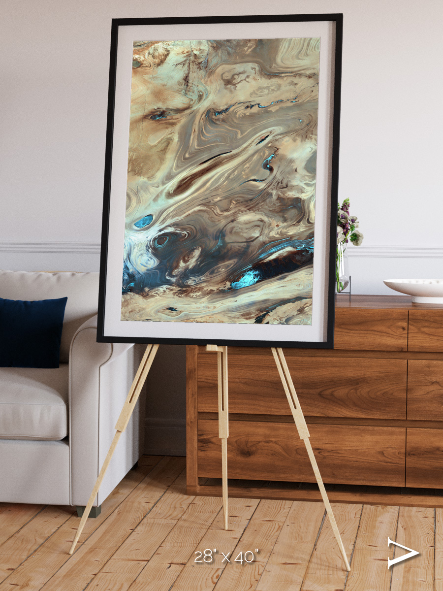Saline Patterns, Dasht-e Kevir Framed & Mounted Print