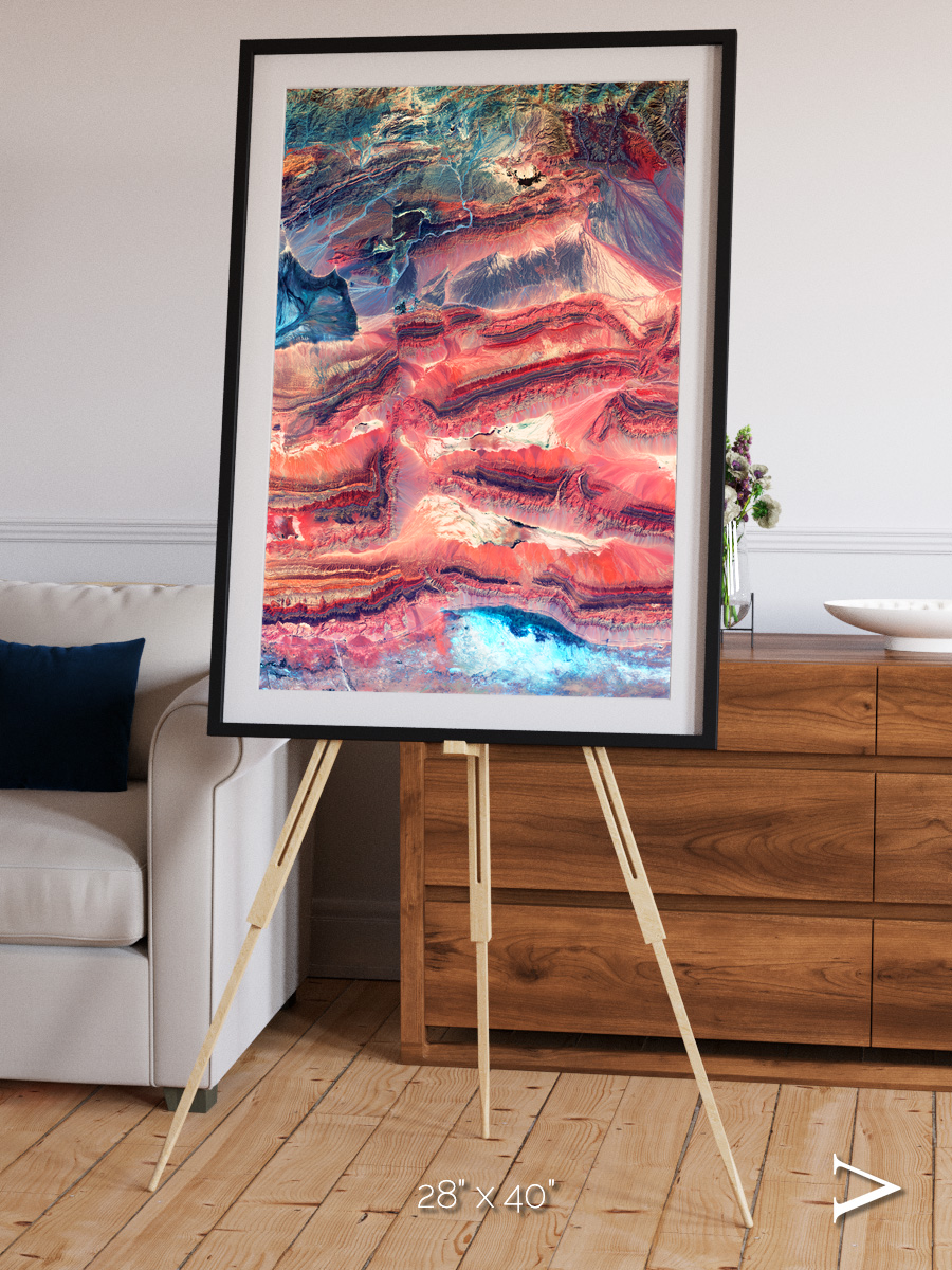 Fractured Earth, Western China Framed & Mounted Print